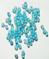 100 4mm Faceted Aqua AB Firepolish Beads